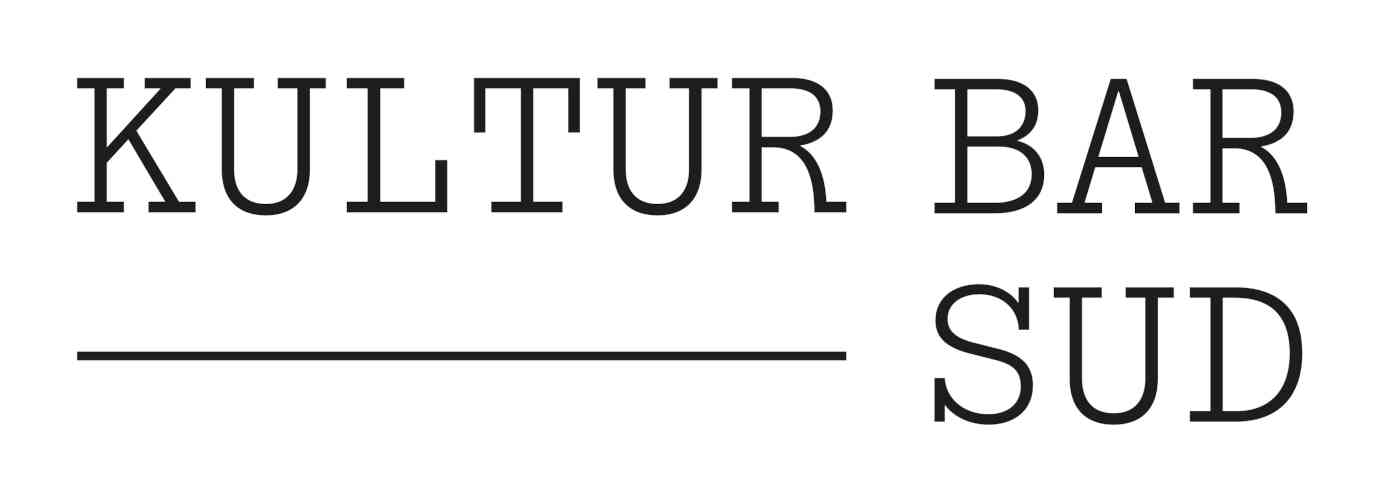 Logo Kulturbar_Sud - ist ein schwarzer Schriftzug auf weissem Grund mit dem Text Kulturbar_Sud